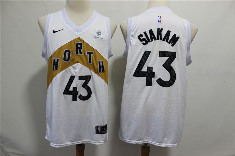 2019 Men Toronto Raptors #43 Siakam white city editon NBA Nike Jerseys->toronto raptors->NBA Jersey